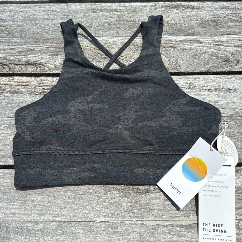 VUORI ELEVATION BRA BLACK CAMO SIZE XS NWT sports‎ bra
